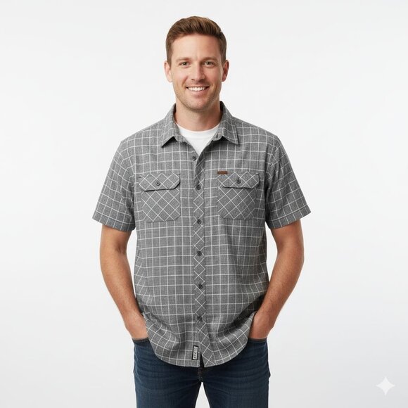 Orvis Men’s Button Down Short Sleeve Performance Shirt Gray (XL Mens) - Picture 3 of 8